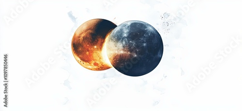 Wallpaper Mural Celestial alignment of the moon and a glowing planet against a starry background Torontodigital.ca