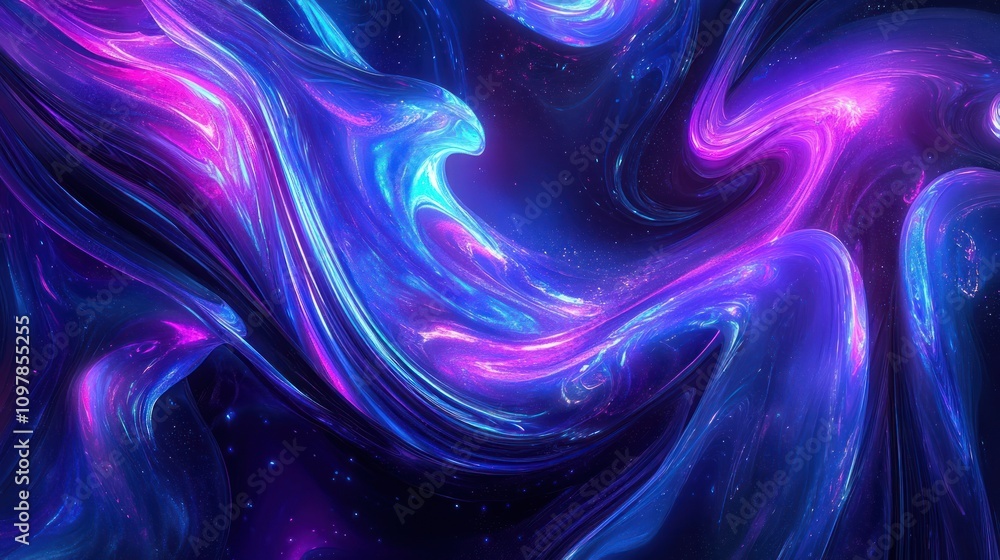 blend of blue and purple tones, intertwined with glowing neon swirl lines. blend of blue and purple tones, intertwined with glowing neon swirl lines.