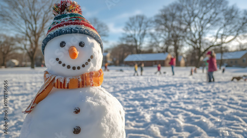 snowman on the snow