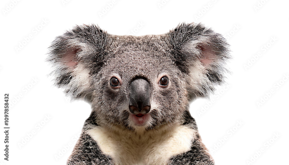 Naklejka premium Shocked koala isolated on white backgroumd PNG