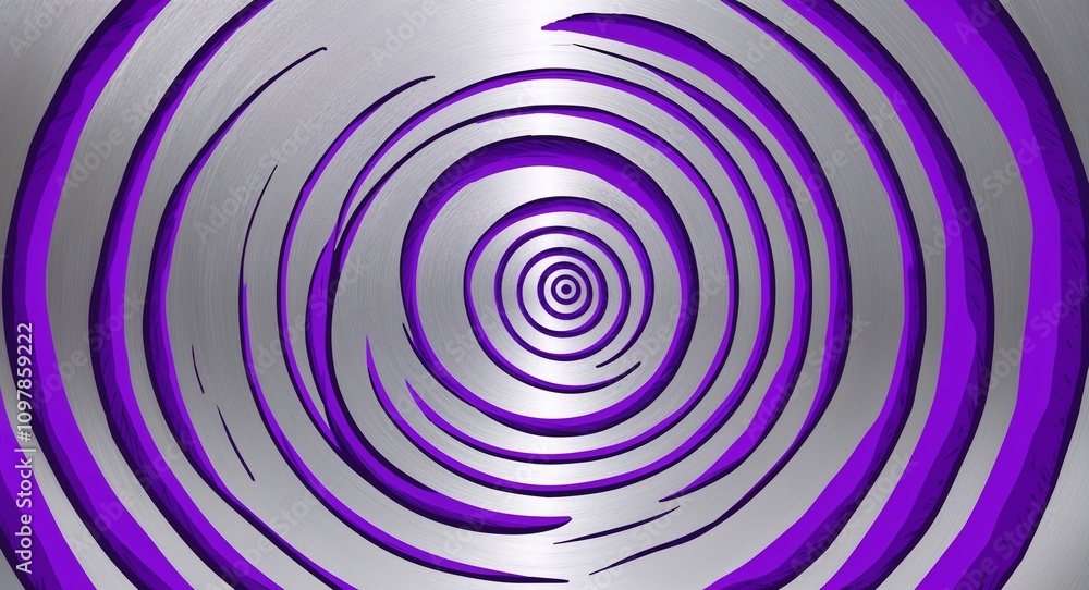 Purple Spiral pattern hand drawn design on Silver background illustration Purple Spiral pattern hand drawn design on Silver background illustration
