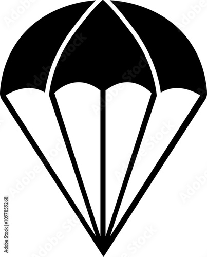 Parachute icon flat style. Delivery service symbol. Free descent and flight in space delivery gift and good with sudden pleasant surprise help Vector illustration isolated on transparent background.