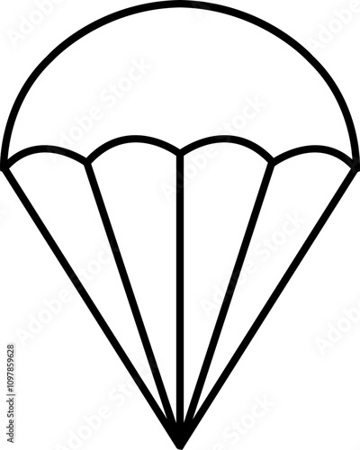 Parachute icon line style. Delivery service symbol. Free descent and flight in space delivery gift and good with sudden pleasant surprise help Vector illustration isolated on transparent background.
