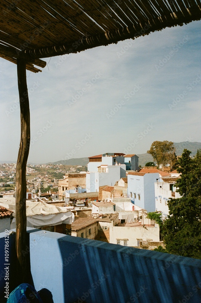 Fototapeta premium rooftop over looking moroccan town