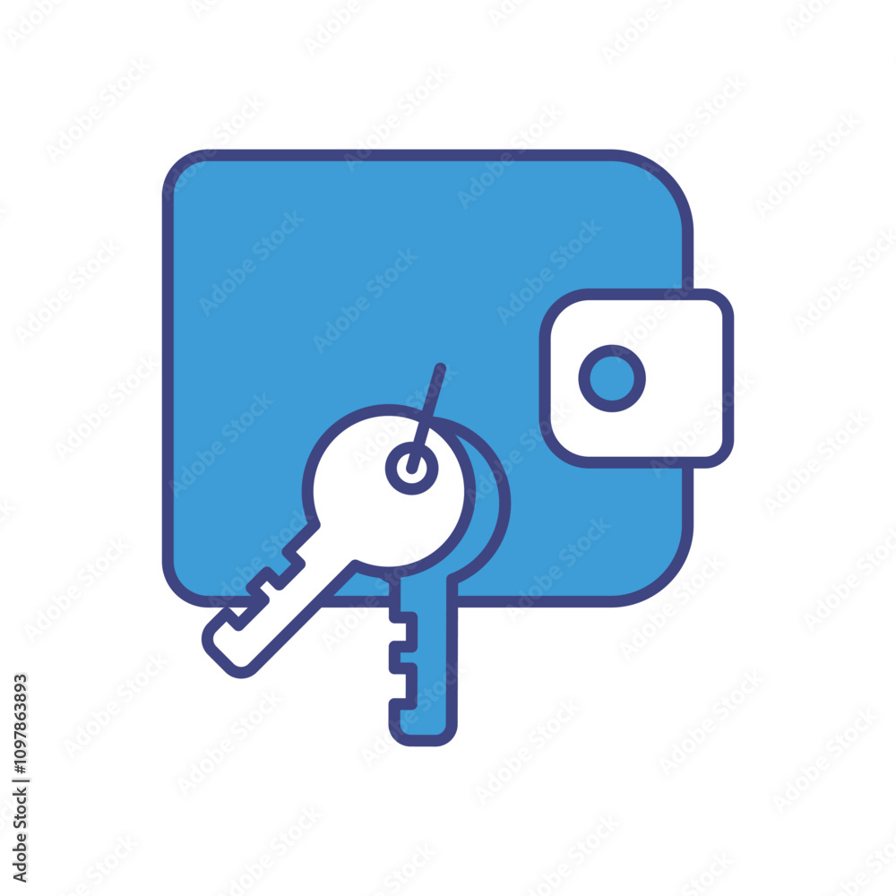 Multi-Signature Wallet vector icon stock illustration Multi-Signature Wallet vector icon stock illustration
