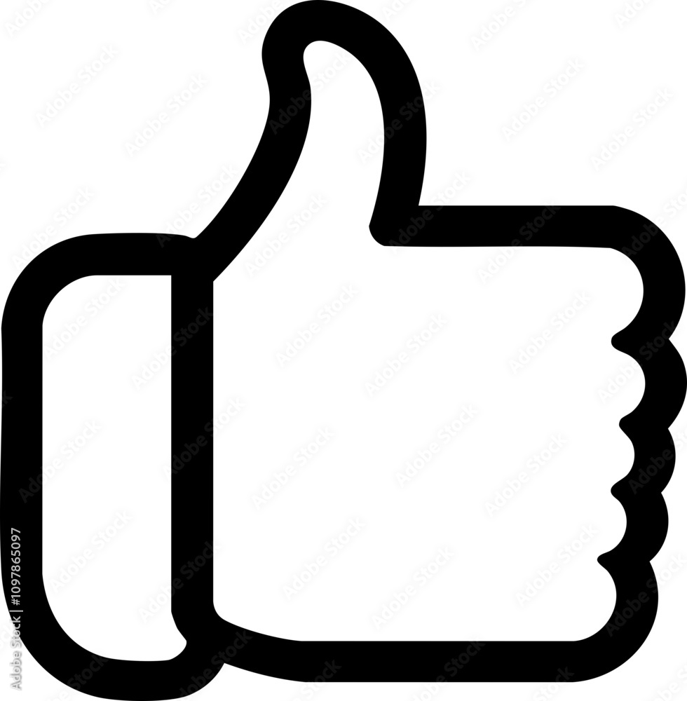 Obraz premium Like black icon. Thumb up