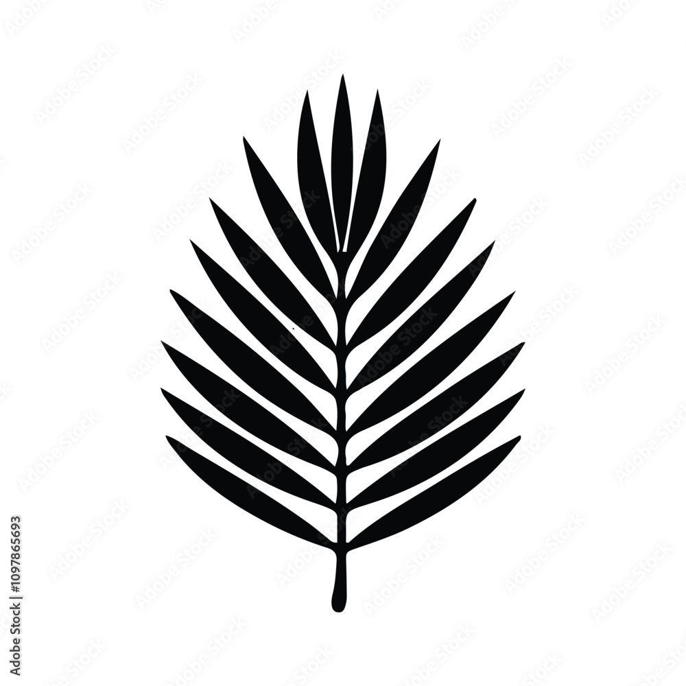 Fototapeta premium Leaf Vector Icon – Minimal Nature Symbol, Botanical Clipart & Green Design Elements.