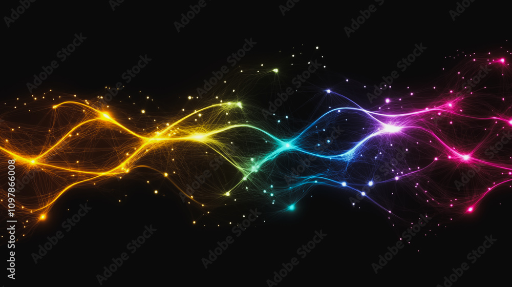 Obraz premium Abstract digital background electromagnetic wave background Innovation digital wave background information technology background The background is the background. gradient wave digital wave banner