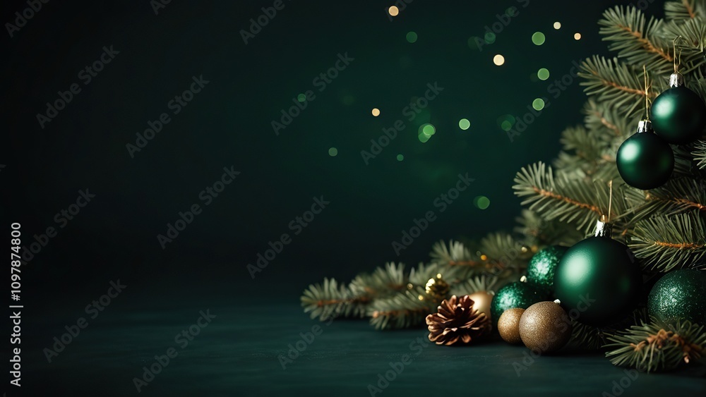 dark green christmas copy space background dark green christmas copy space background