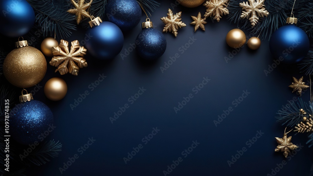 dark blue christmas copy space background