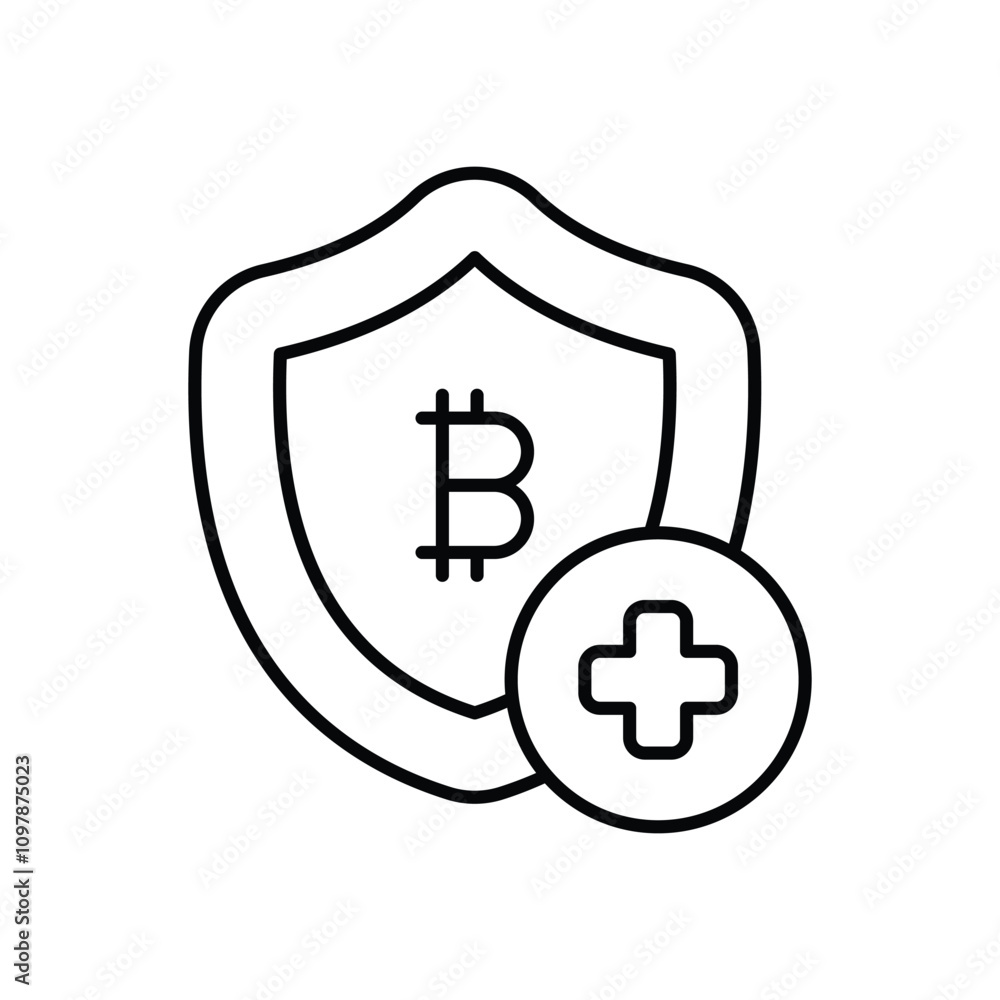 Obraz premium Crypto Insurance vector icon stock illustration