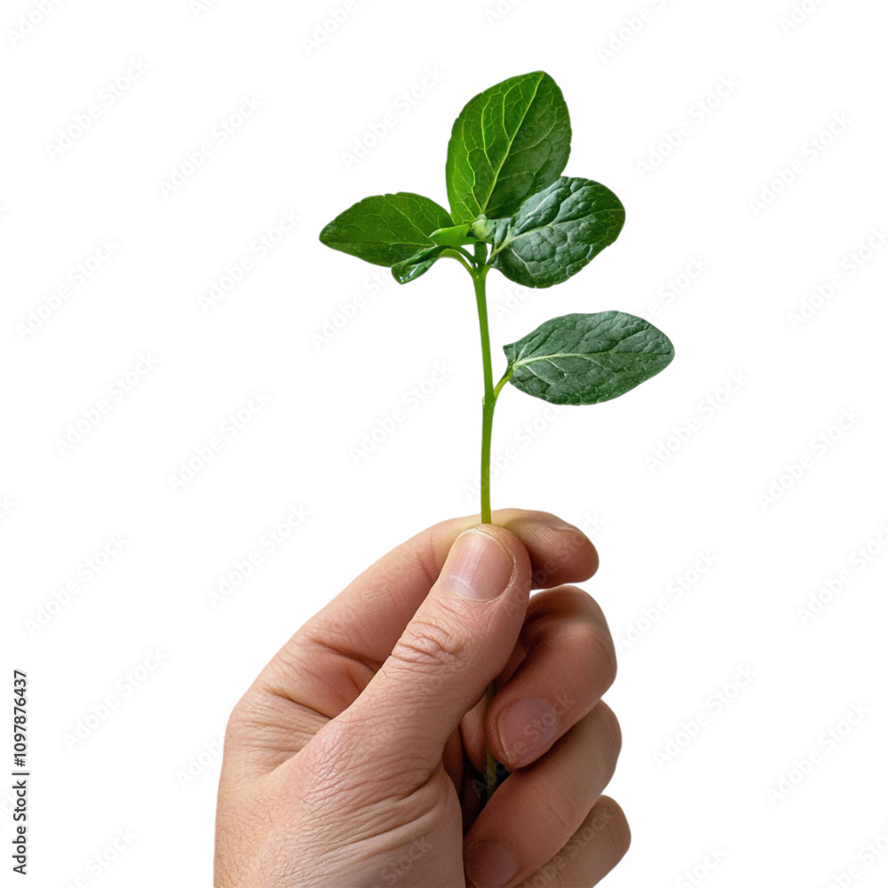 Transparent or PNG Image of Hand Holding Small Plant Transparent or PNG Image of Hand Holding Small Plant
