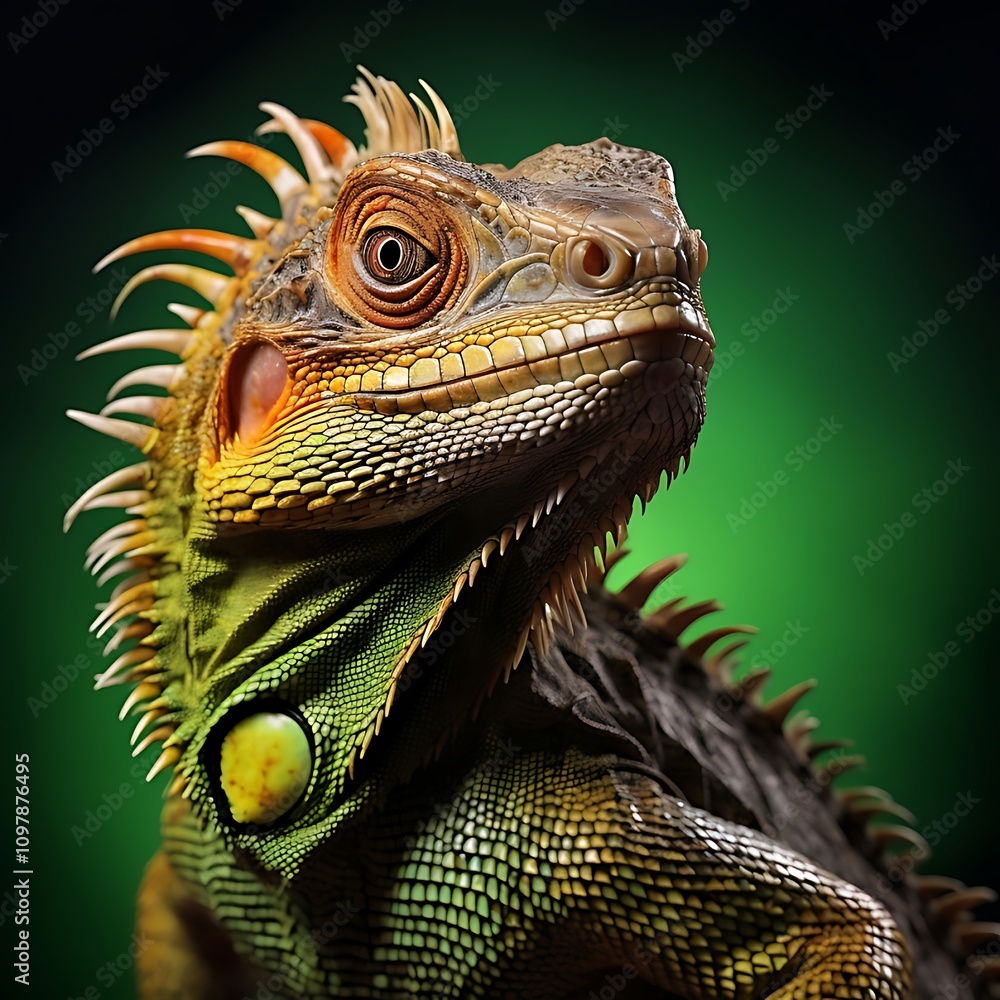 Obraz premium Intriguing Reptile Showcased Elegantly on a Simple Neutral Backdrop 