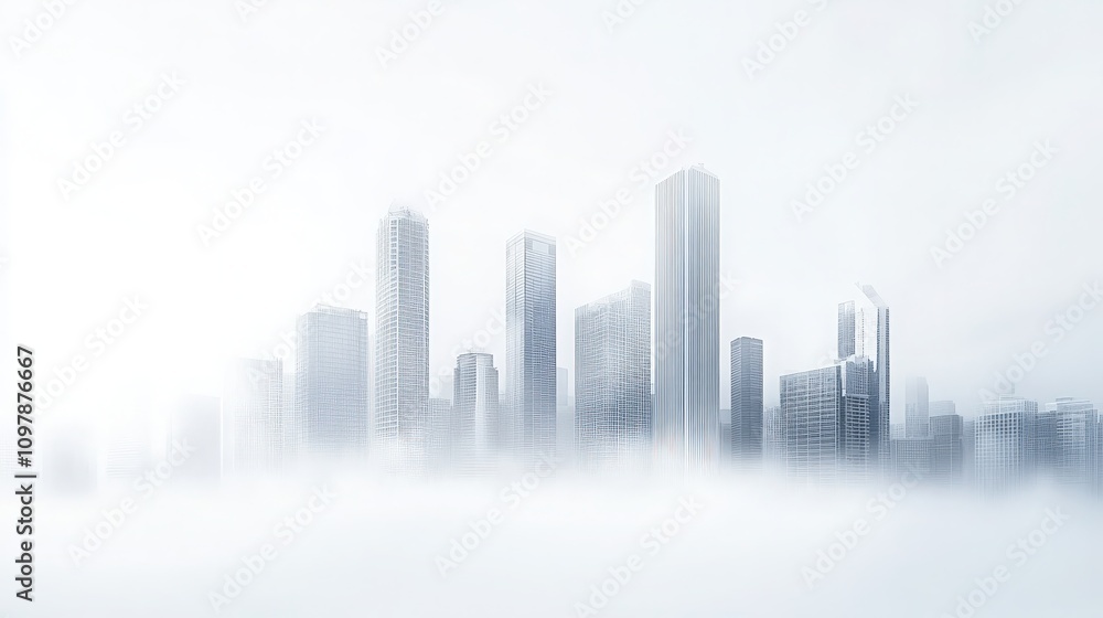 Soft Light Skyline in a Business District Soft Light Skyline in a Business District