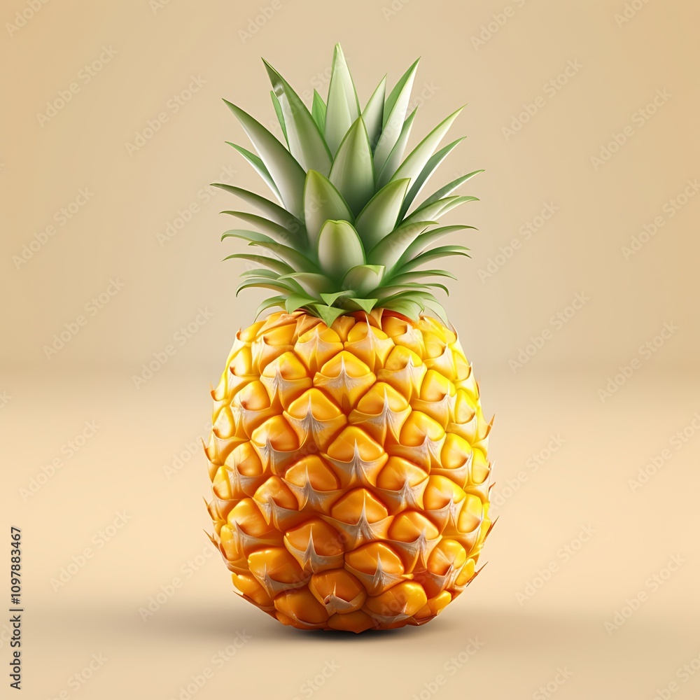 Juicy Pineapple Highlighted Perfectly on a Simple Minimal Backdrop
Juicy Pineapple Highlighted Perfectly on a Simple Minimal Backdrop