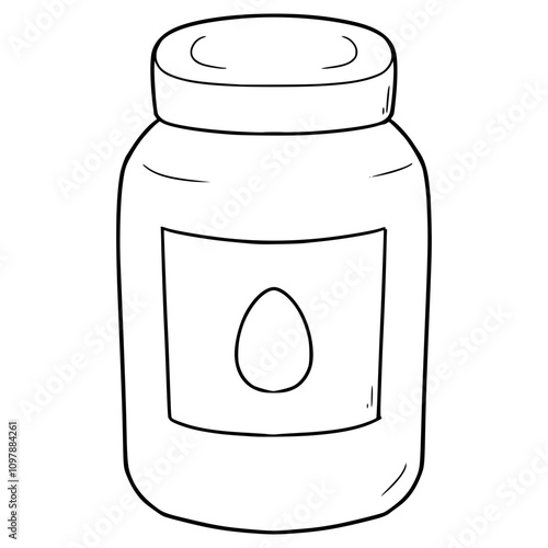 mayonnaise jar illustration hand drawn outline vector