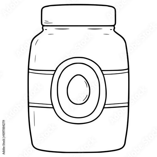mayonnaise jar illustration hand drawn outline vector