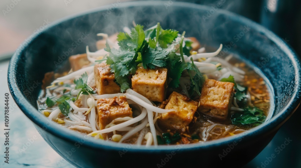 Vegan thai noodles kitchen food indoor close-up culinary delight Vegan thai noodles kitchen food indoor close-up culinary delight