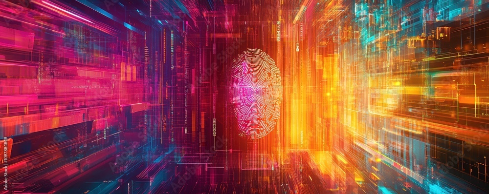 Digital fingerprint scanning futuristic tech high fidelity virtual environment close-up view security concept Digital fingerprint scanning futuristic tech high fidelity virtual environment close-up view security concept