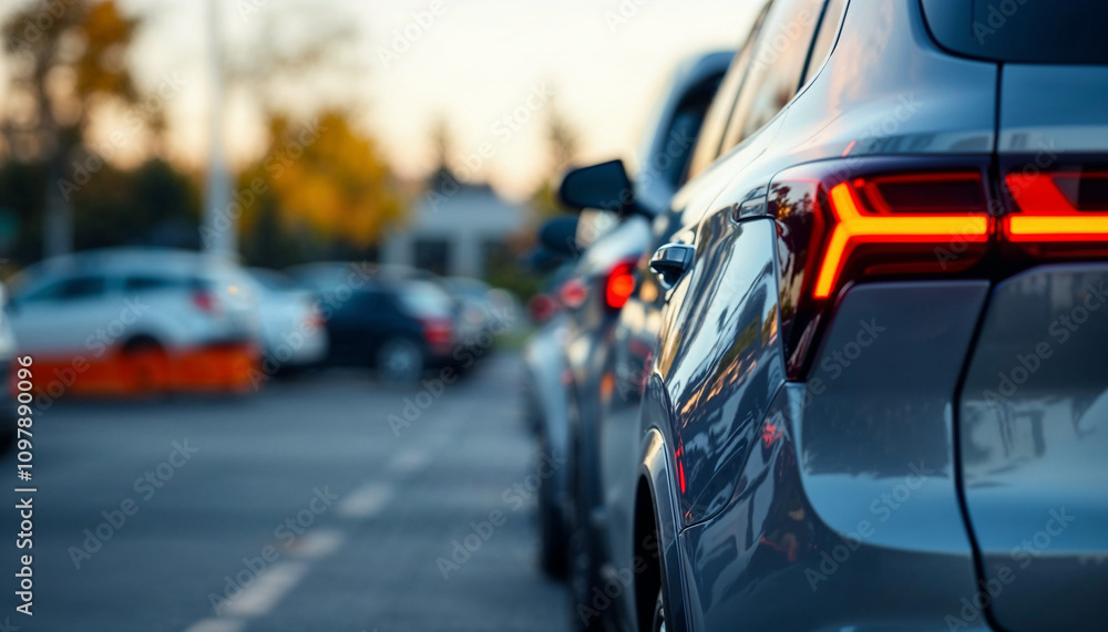 A row of new white SUVs at a dealership, highlighting their sleek taillight design.
A row of new white SUVs at a dealership, highlighting their sleek taillight design.