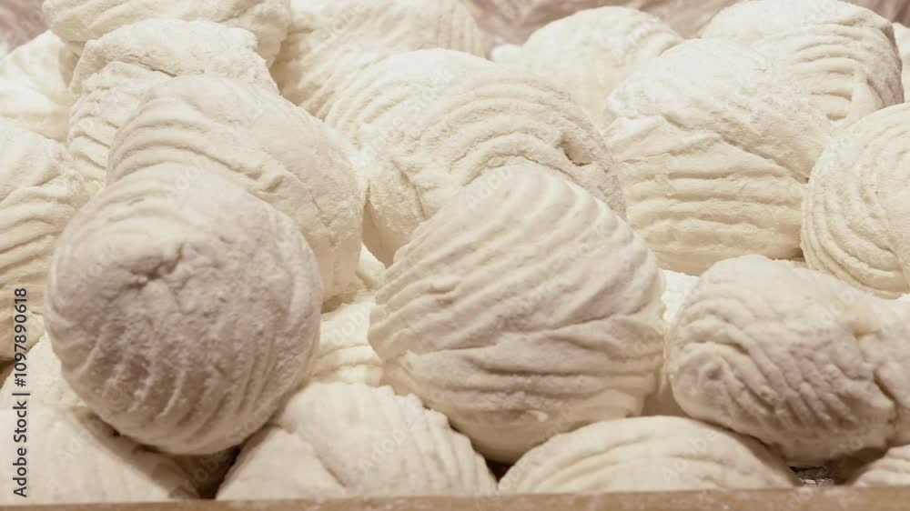 A mountain of soft, white zephyr sprinkled with powdered sugar. This sweet treat is perfect for bakery, dessert, or food-themed projects. A mountain of soft, white zephyr sprinkled with powdered sugar. This sweet treat is perfect for bakery, dessert, or food-themed projects.