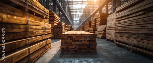 Wallpaper Mural Stacked Wood Planks in a Warehouse Torontodigital.ca