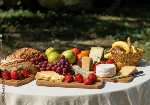 Summer Picnic: Cheese, Bread, Fruit & More photo