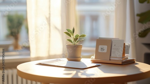 A peaceful home setting with a mental health toolkit featuring