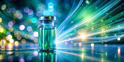 Long Exposure Photography of Calcium Citrate Medication in a Plastic Vial, Capturing the Essence of Health and Wellness with Vibrant Light Trails and Detail photo