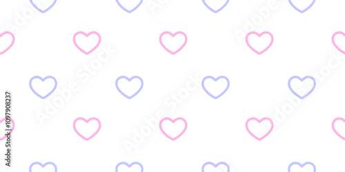 Small pastel pink and purple cute trend hearts on white background seamless pattern for Valentine's Day seamless girlish background. Suitble for prints, wrapping and backgrounds	