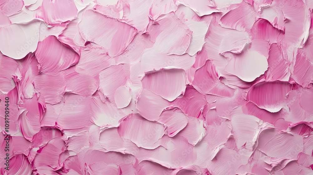 Fototapeta premium Abstract Pink Heart Pattern: Bold Brushstrokes, Textured, and Visually Captivating.