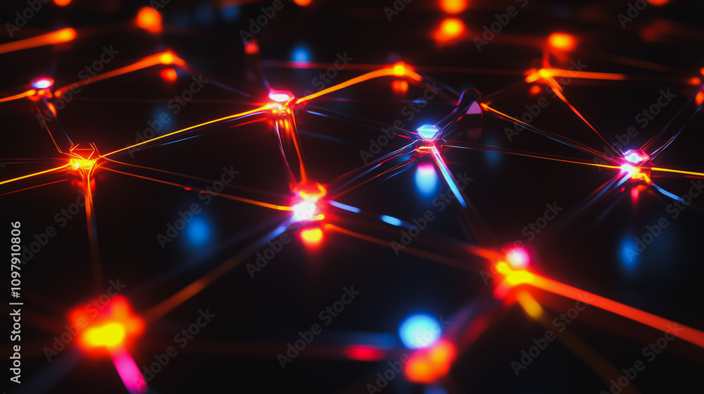 Abstract business connection of lines from nodes It is connected to endless nodes and represents the innovation of communication in the network. Abstract business connection of lines from nodes It is connected to endless nodes and represents the innovation of communication in the network.