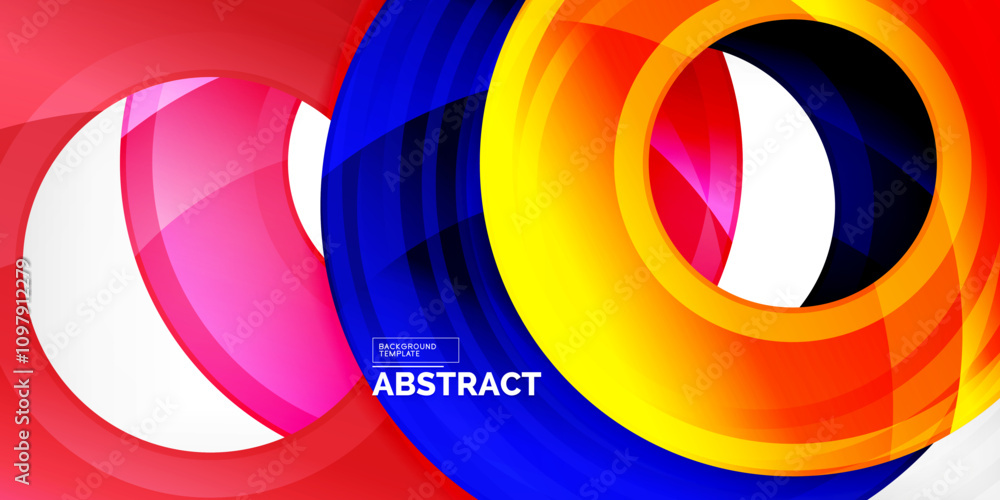 Bright colorful circles with light effects. Abstract background Bright colorful circles with light effects. Abstract background