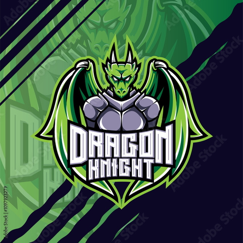 Dragon knight mascot logo design