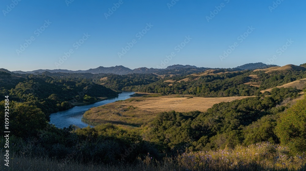 Naklejka premium River Valley Landscape