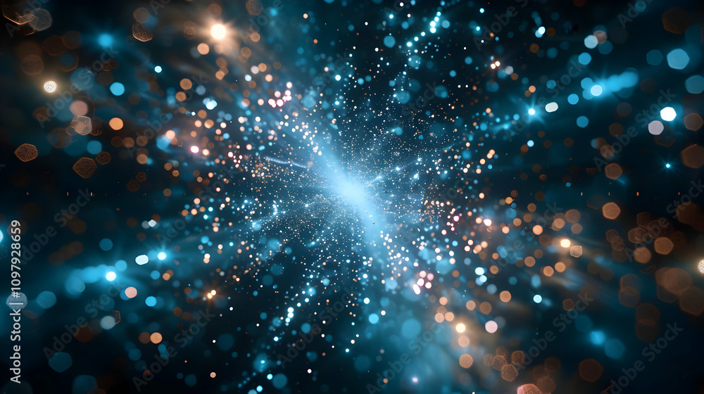 Fototapeta premium Abstract Blue and Gold Glitter Background