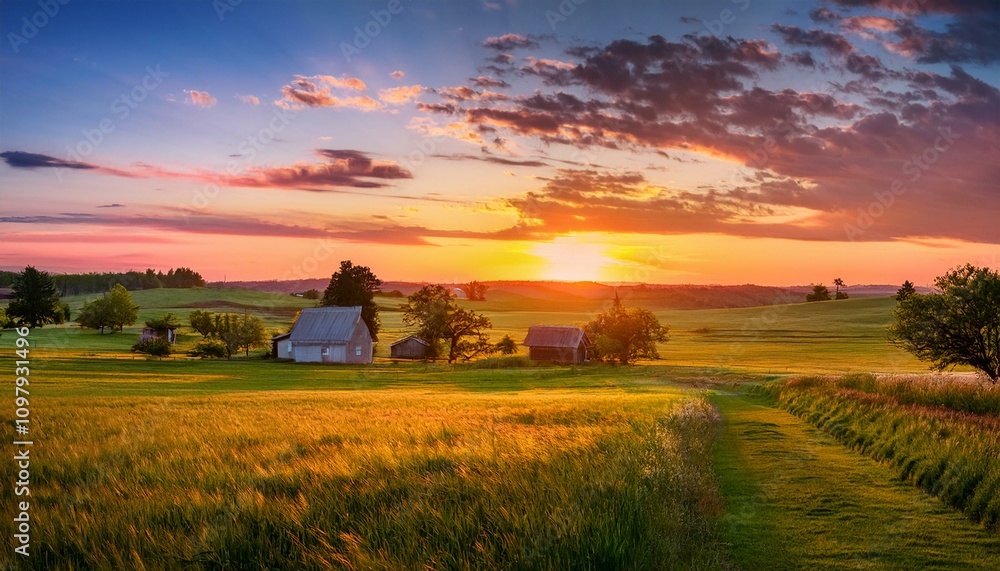 The countryside is alive with the promise of a new day, even as night approaches. The countryside is alive with the promise of a new day, even as night approaches.