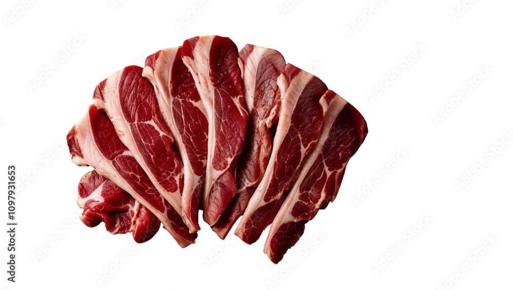 Obraz premium slices of meat isolated on transparent png