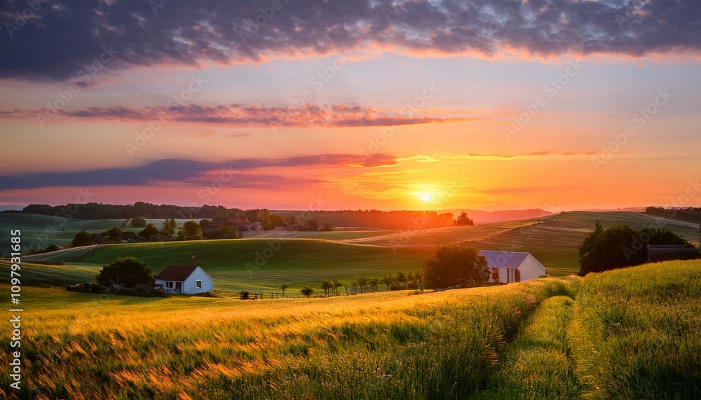 Fototapeta premium Witnessing this sunset is a reminder of the simple joys found in everyday life. 