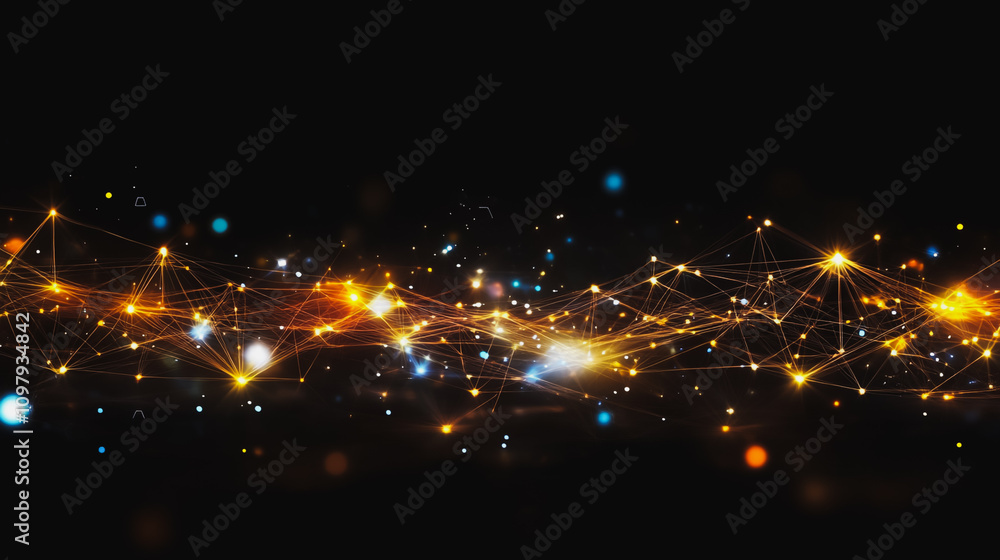 Abstract business connection of lines from nodes It is connected to endless nodes and represents the innovation of communication in the network. Abstract business connection of lines from nodes It is connected to endless nodes and represents the innovation of communication in the network.