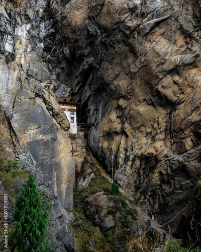 Paro Taktsang Monastery in Bhutan's Rocky Cliffs photo