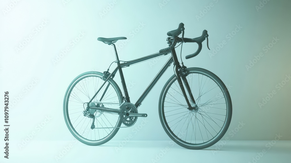 Fototapeta premium A sleek black bicycle displayed in a minimalist setting, emphasizing design and functionality.
