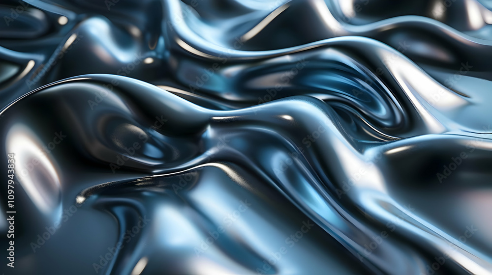 Obraz premium Abstract 3D Liquid Metal Background Image
