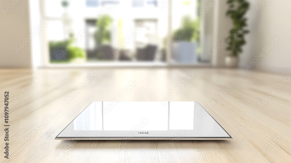 Scale showing weight measurement on a sleek modern bathroom floor. Emphasizing self-care and health awareness in daily routines. Scale showing weight measurement on a sleek modern bathroom floor. Emphasizing self-care and health awareness in daily routines.