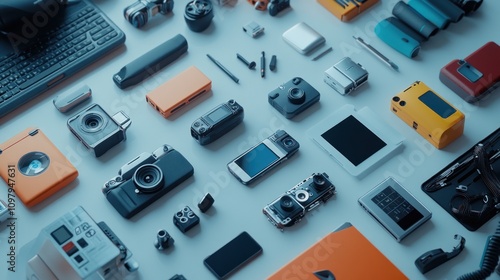 Wallpaper Mural Vintage Cameras And Photography Gadgets Collection Flat Lay Torontodigital.ca