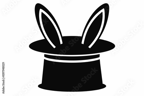 focus hat with rabbit ears icon black silhouette vector