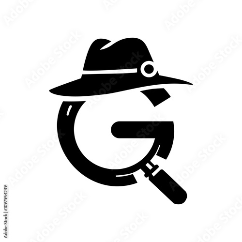 a black and white logo with a letter g on it