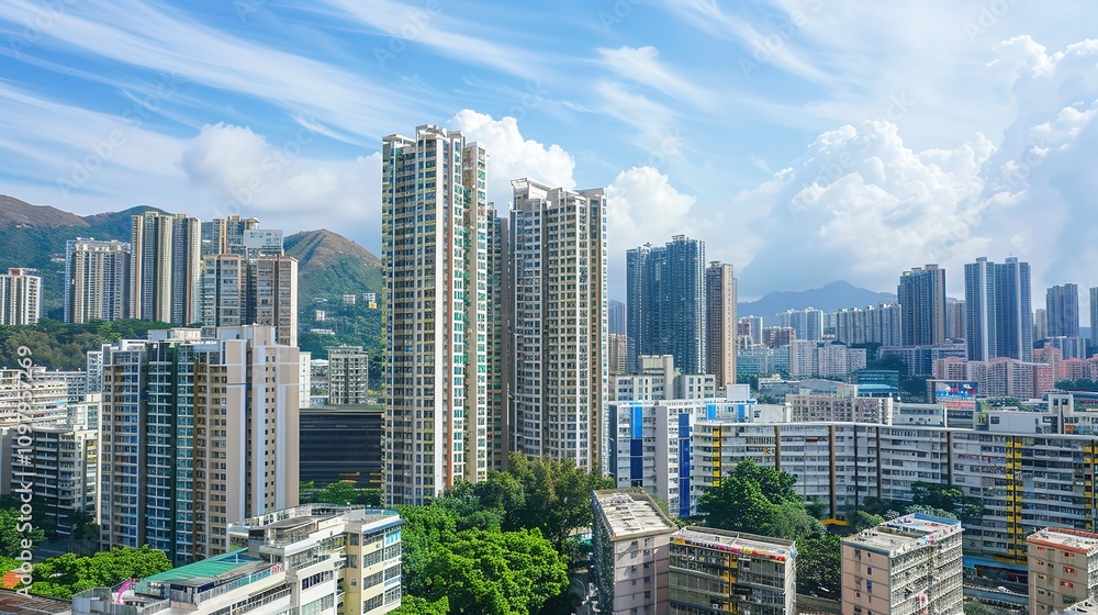 Obraz premium High_rise_buildings_in_the_city_under