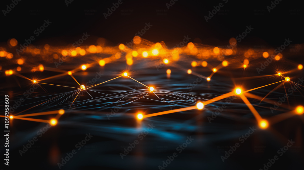Abstract business connection of lines from nodes It is connected to endless nodes and represents the innovation of communication in the network.
Abstract business connection of lines from nodes It is connected to endless nodes and represents the innovation of communication in the network.