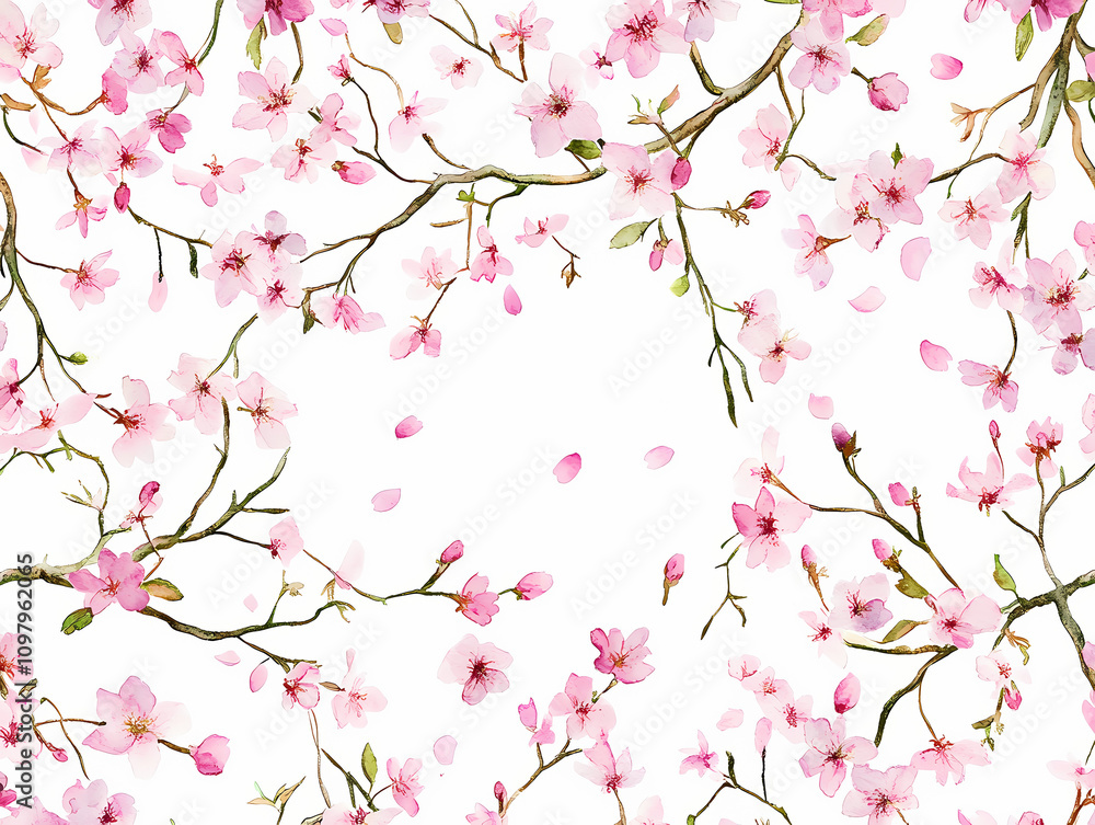 Fototapeta premium cherry blossom pattern background